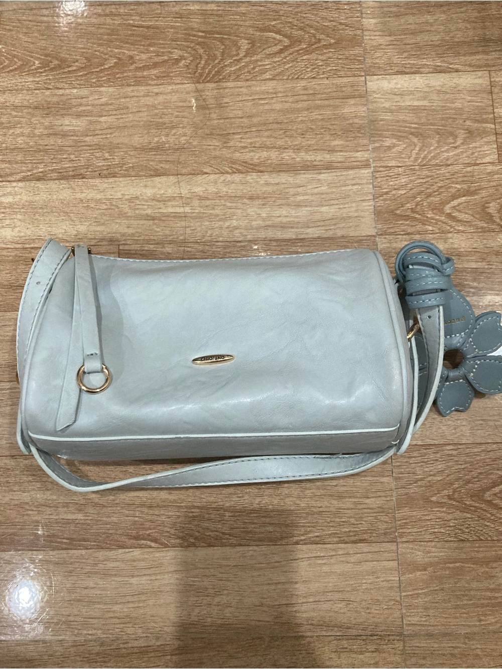 Women's Light Blue Crossbody Shoulder Bag - Minimalist Design